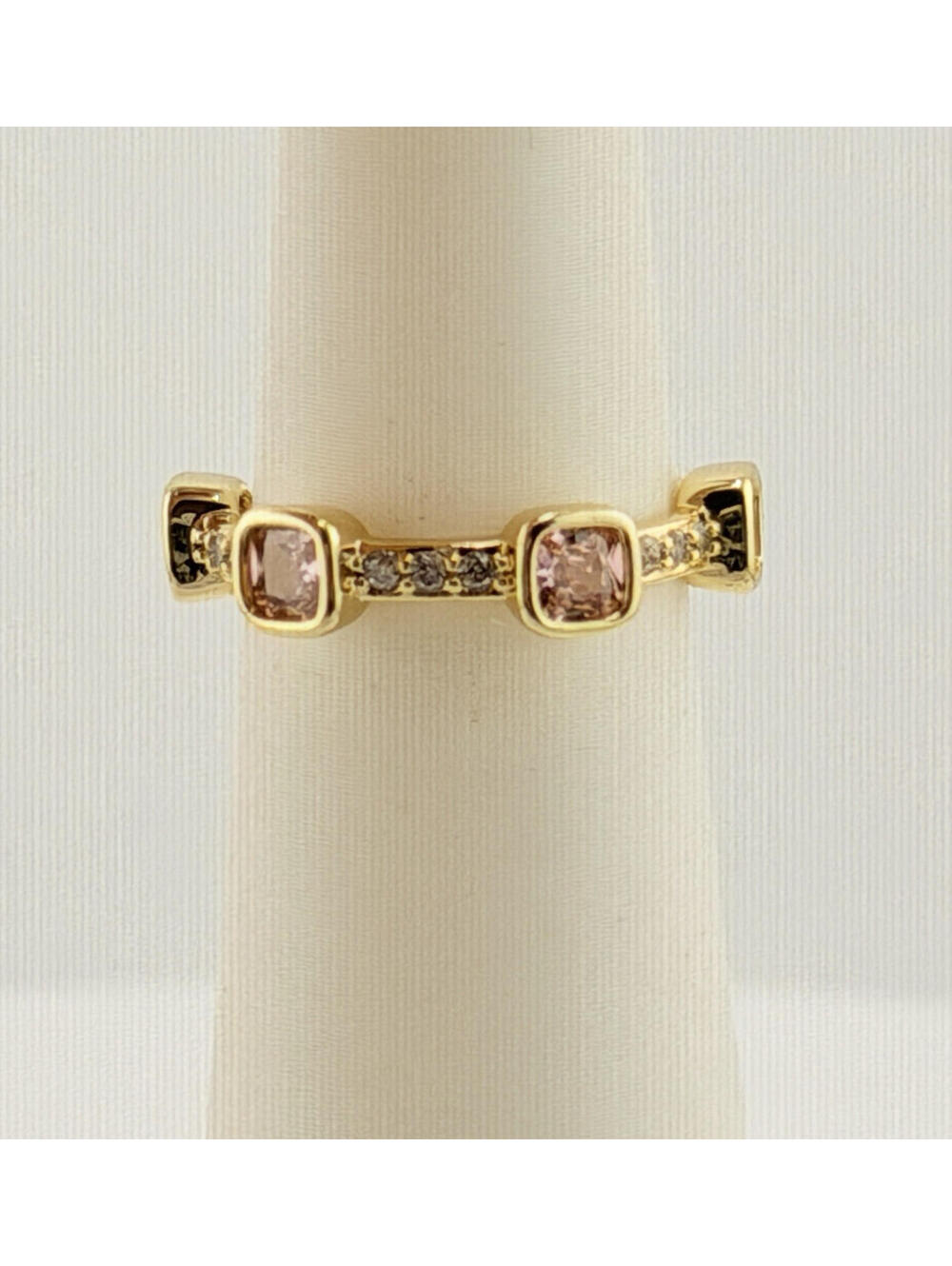 Bomb Party Ring Size 7 "That's So Me" Rose Quartz on Yellow Gold RG18500
